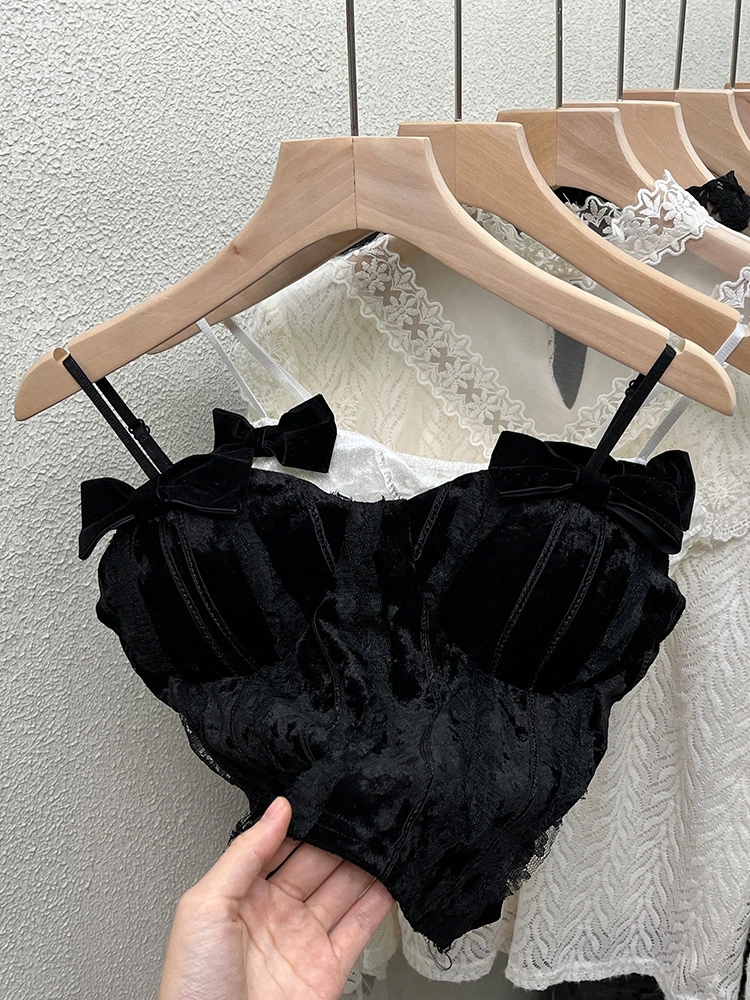 Autumn and Winter Sexy Velvet Lace Camisole