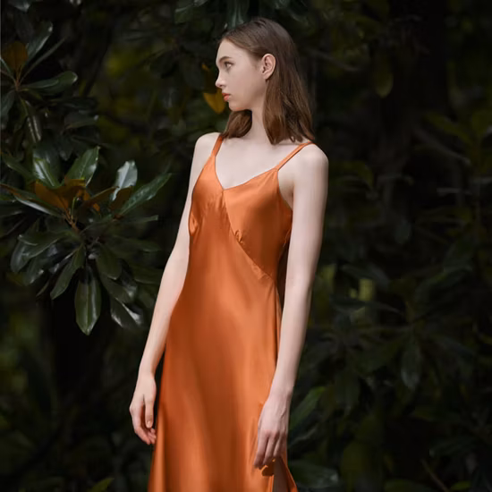Women Summer Silk Night Satin Evening Dresses Girl Casual Slip Silk Dress