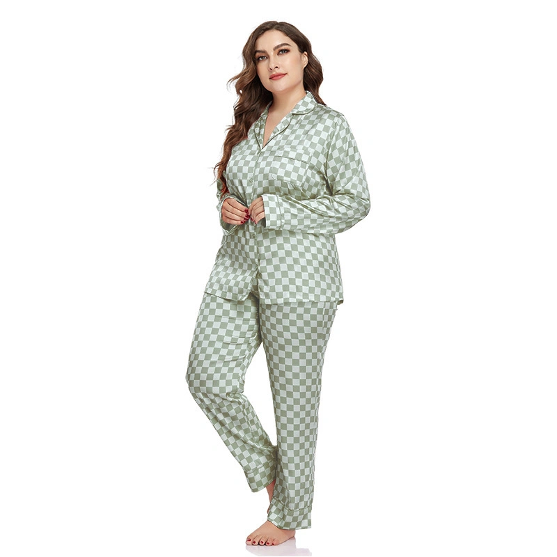 Silk Pajamas Home Wear Long-Sleeved Trousers Women′ S Sleepwear