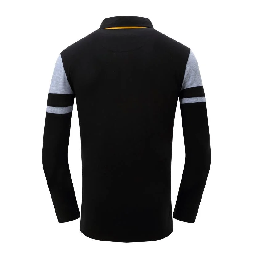 New Polo Shirt for Men Luxury Casual Slim Fit Stylish Long-Sleeve Cotton Polo Shirt