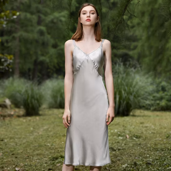 Vestidos de noite femininos de seda de cetim para noite de verão para meninas vestidos casuais de seda