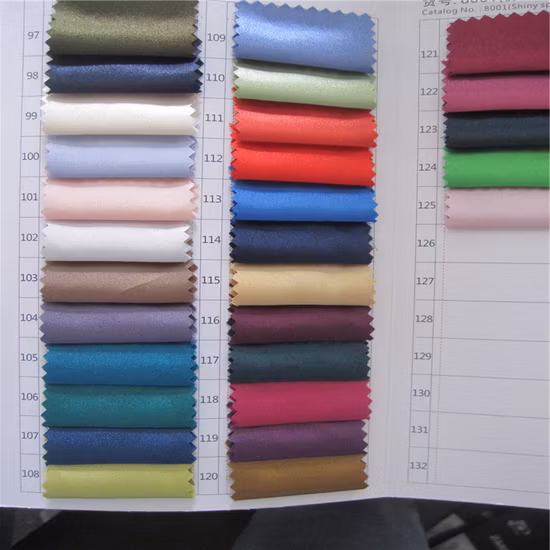 100% RPET/ Reciclado 50d*75D Têxtil Impermeável Poliéster Seda Elastano Cetim Forro Tecido para Vestido