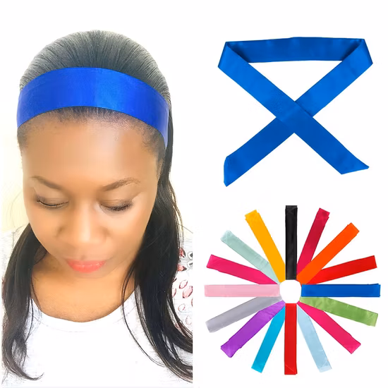 Seda Cetim Acessórios Moda Menina Cinto de Pulso Lenço de Pescoço Fita Pura Cachecol Laço de Cabelo Saco de Cabeça